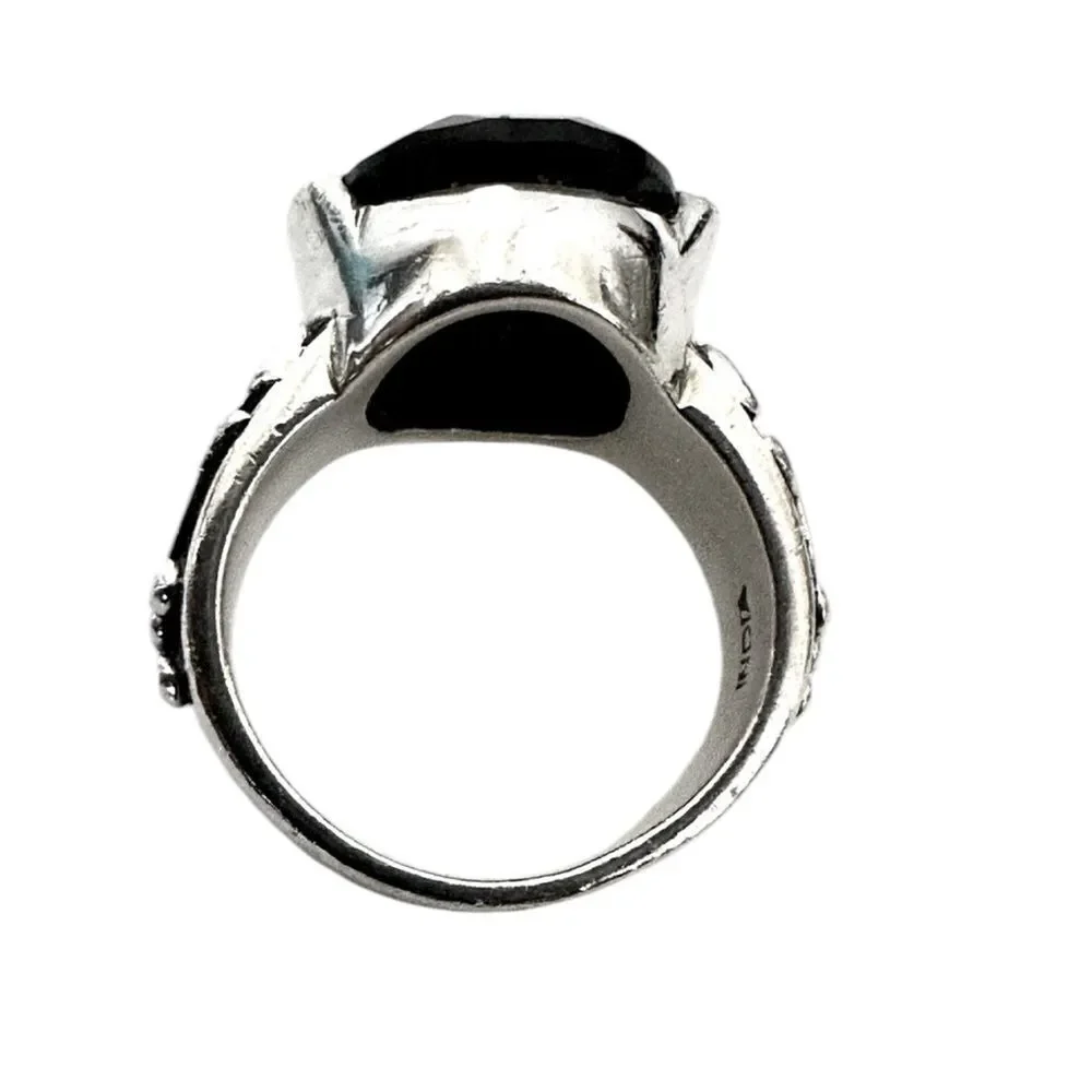 Silpada Retired R1410 Black Chalcedony Onyx Ring Size 6